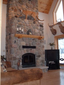 the Hunting Lodge fireplace